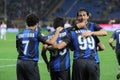 Diego Milito, Cassano, Nagatomo and Coutinho celebrates after the goal